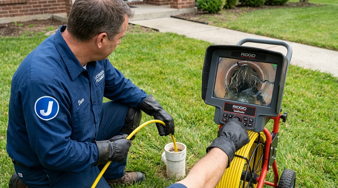 Sewer camera inspection being performed by Johns Plumbing LLC in Broken Bow